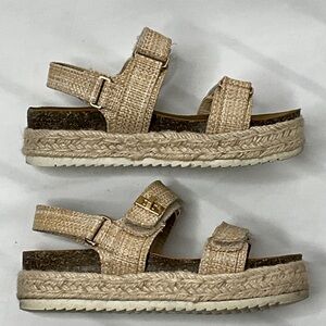 Steve Madden Tan Neutral Velcro Strap Kids Sandals Girls Size 1